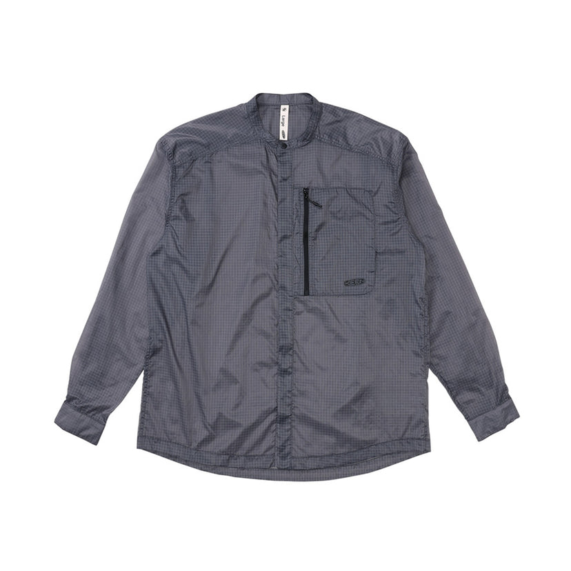 ナイロン パッカブル スタンド カラー シャツ  |  Steel Grey