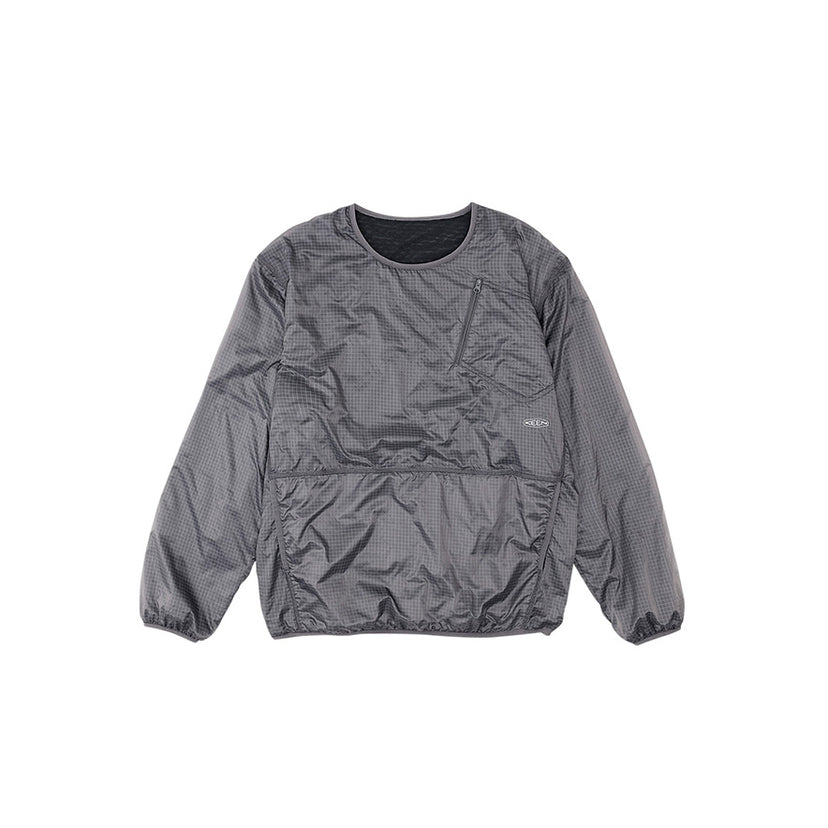 ナイロン リバーシブル プルオーバー クルー  |  Steel Grey/Black