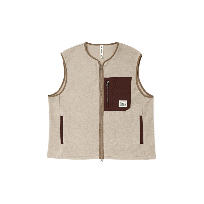 ジンジャー ブラッシュド フル ジップ ベスト  |  Plaza Taupe