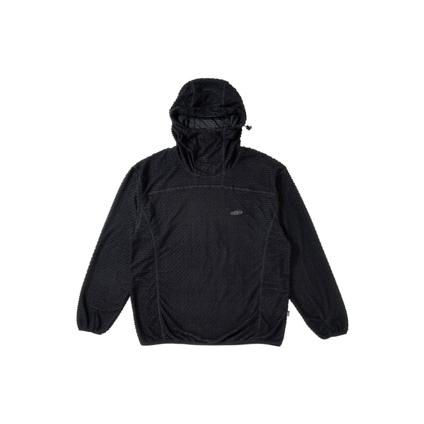 グリッド ブラッシュド プルオーバー フーディ  |  Black