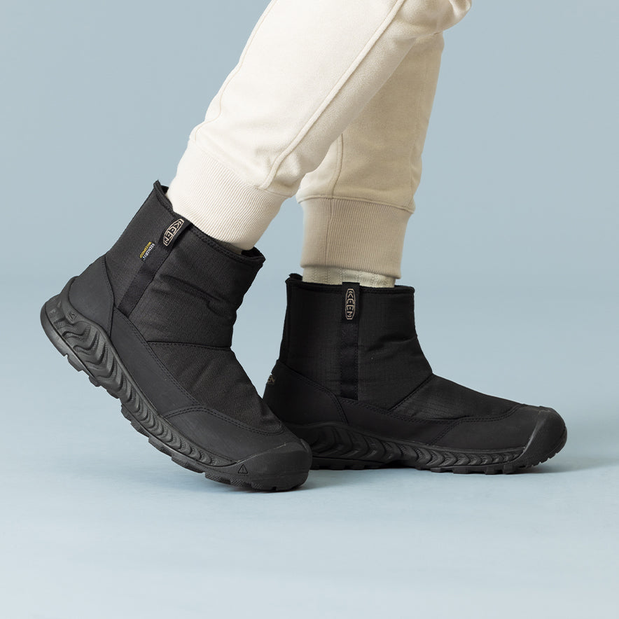 KEEN 防水スノーボードブーツ ブラック メンズ 防水ウィンターブーツ | フッド ネクシス プル オン