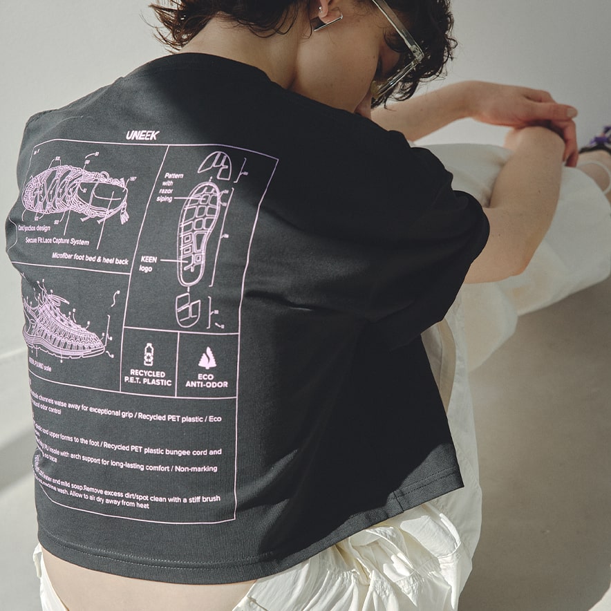 ウィメンズ ショートレングス ティー KEEN x emmi | Black | KEEN公式