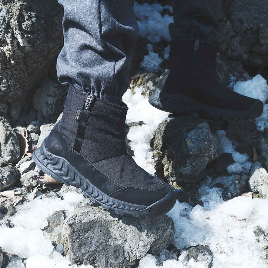 KEEN 防水スノーボードブーツ ブラック メンズ 防水ウインターブーツ | レヴェル フォー ミッド