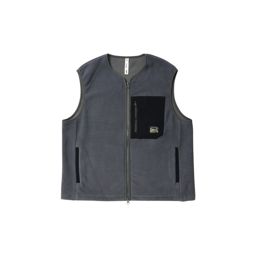 ジンジャー ブラッシュド フル ジップ ベスト  |  Dark Grey