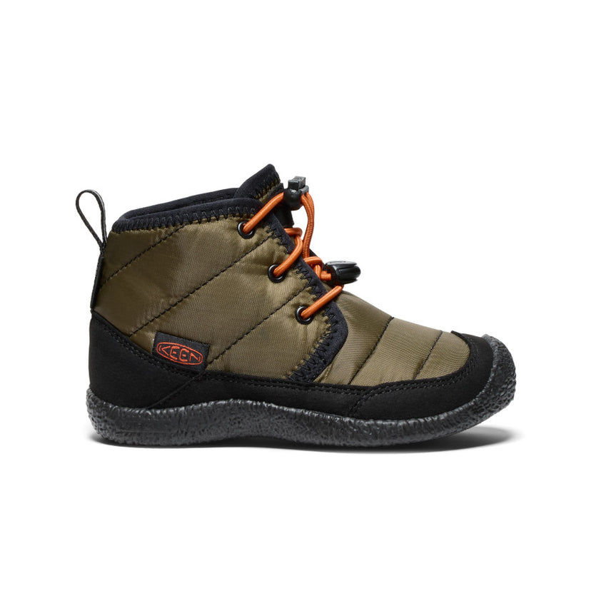 リトルキッズ ハウザー ツー チャッカ ウォータープルーフ  |  Dark Olive/Gold Flame
