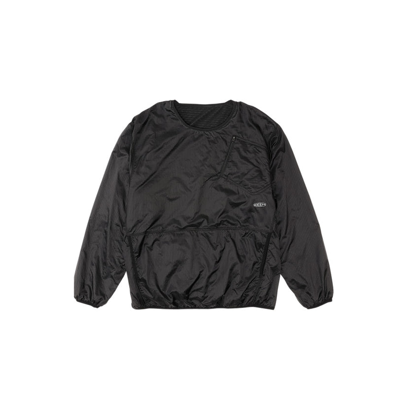 ナイロン リバーシブル プルオーバー クルー  |  Black/Black